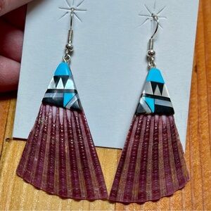 Inlay shell sterling silver Earrings